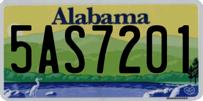AL license plate 5AS7201