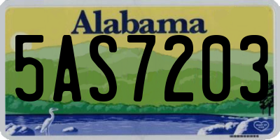 AL license plate 5AS7203