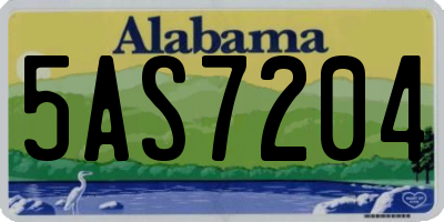 AL license plate 5AS7204