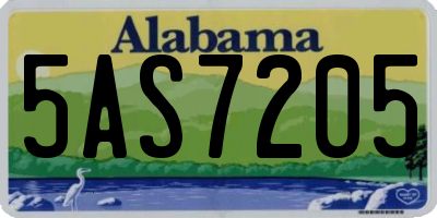 AL license plate 5AS7205