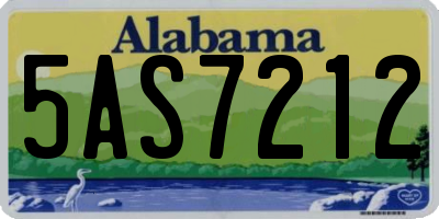 AL license plate 5AS7212