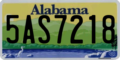 AL license plate 5AS7218