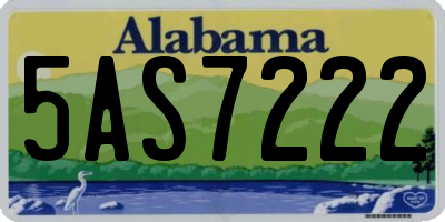 AL license plate 5AS7222