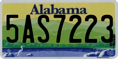 AL license plate 5AS7223