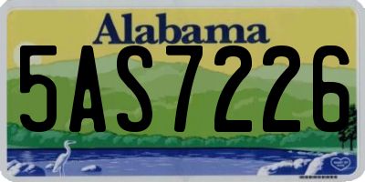 AL license plate 5AS7226