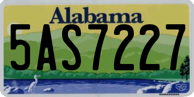 AL license plate 5AS7227