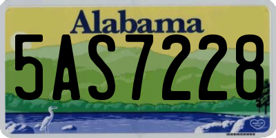 AL license plate 5AS7228