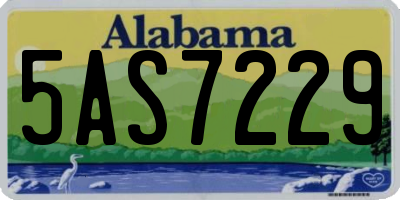 AL license plate 5AS7229