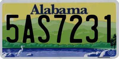 AL license plate 5AS7231