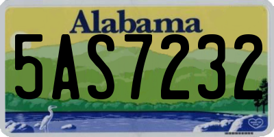 AL license plate 5AS7232