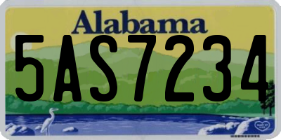 AL license plate 5AS7234