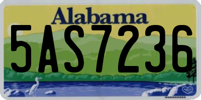 AL license plate 5AS7236