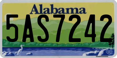AL license plate 5AS7242