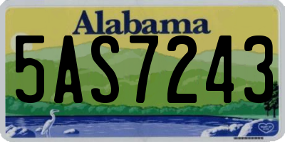 AL license plate 5AS7243
