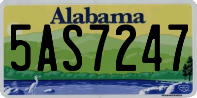 AL license plate 5AS7247