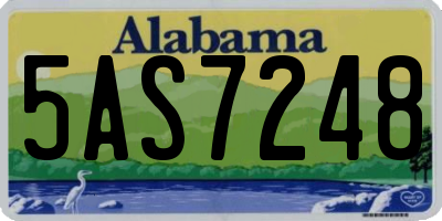 AL license plate 5AS7248