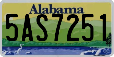 AL license plate 5AS7251