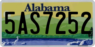 AL license plate 5AS7252