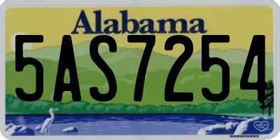 AL license plate 5AS7254