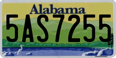 AL license plate 5AS7255