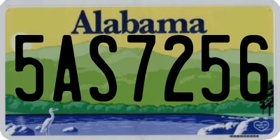 AL license plate 5AS7256