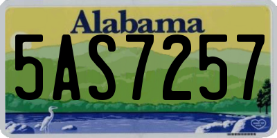 AL license plate 5AS7257