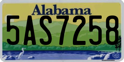 AL license plate 5AS7258