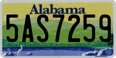 AL license plate 5AS7259