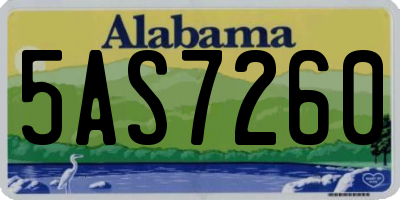 AL license plate 5AS7260