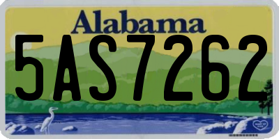 AL license plate 5AS7262