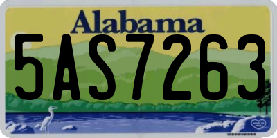 AL license plate 5AS7263