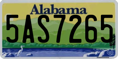 AL license plate 5AS7265