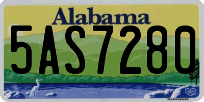 AL license plate 5AS7280