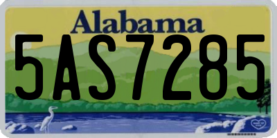 AL license plate 5AS7285