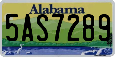 AL license plate 5AS7289