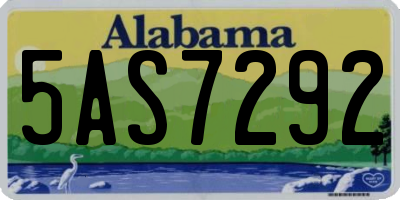 AL license plate 5AS7292