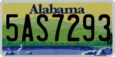 AL license plate 5AS7293