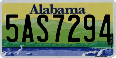 AL license plate 5AS7294