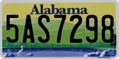 AL license plate 5AS7298