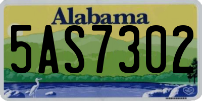 AL license plate 5AS7302