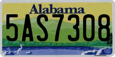 AL license plate 5AS7308