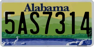 AL license plate 5AS7314