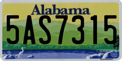 AL license plate 5AS7315