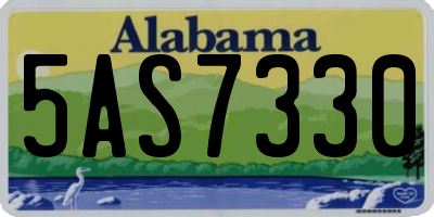 AL license plate 5AS7330