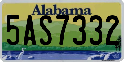 AL license plate 5AS7332