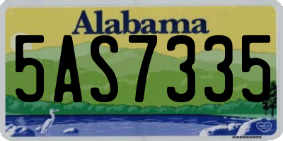 AL license plate 5AS7335