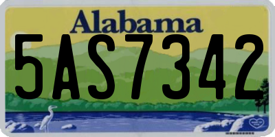 AL license plate 5AS7342
