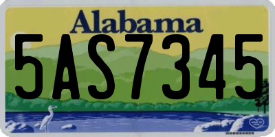AL license plate 5AS7345