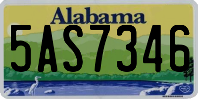 AL license plate 5AS7346