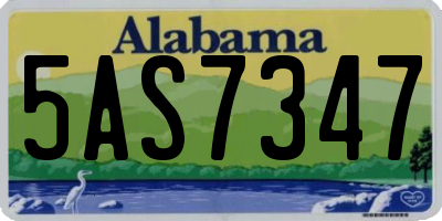 AL license plate 5AS7347